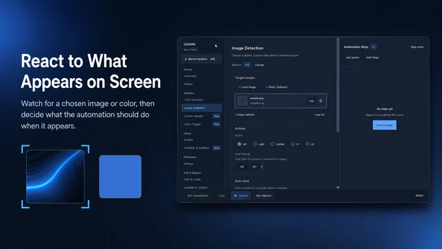 Image detection controls in Osenpa Auto Clicker
