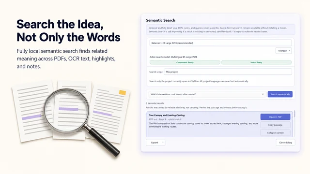 Local semantic search in CiteFlow