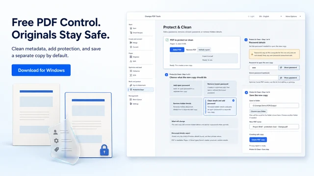 Protection, watermark, and metadata tools in Osenpa PDF Tools
