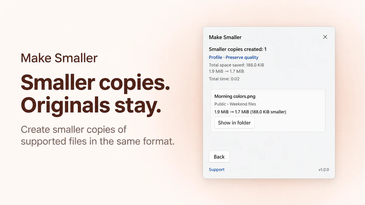 Make Smaller main workflow